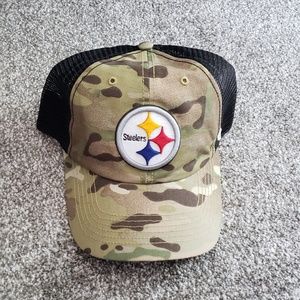 Steelers military flex fit trucker hat